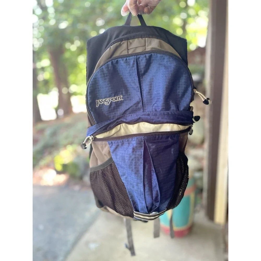 JanSport x Nalgene Hydration Pack Backpack Blue Black WITH Bladder EUC